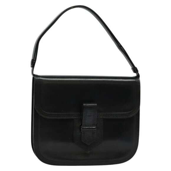 SAINT LAURENT Shoulder Bag Leather Black Auth 126874 - Picture 1 of 16